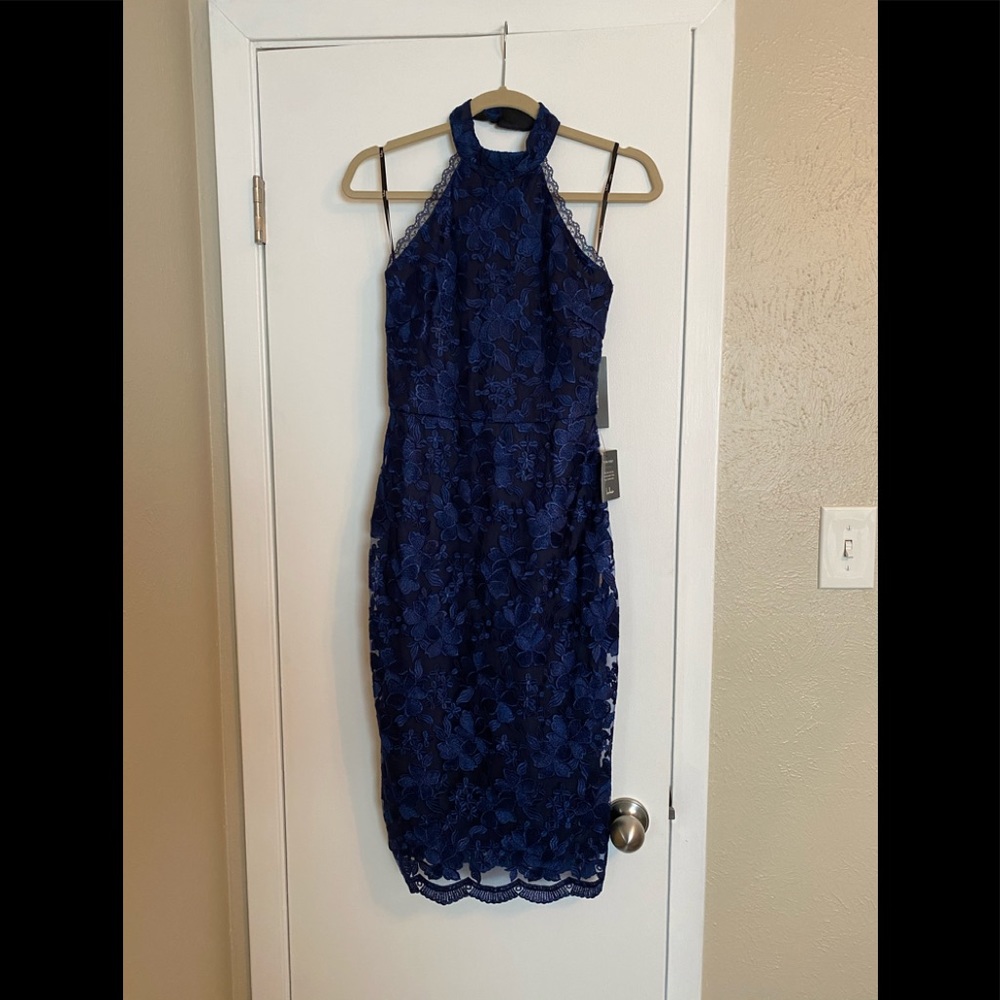 Lulus navy lace dress!
